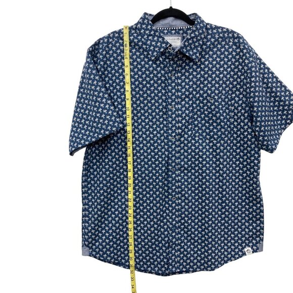 Free Planet Mens Cotton Casual Shirt, Size 1X, Navy Blue White‎ Flamingos Pocket - Picture 6 of 8